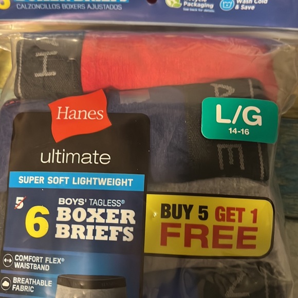 Hanes super soft lightweight tagless boxer briefs. SZ 14/16 buy 5 get 1 free . - Picture 2 of 3